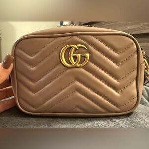 Gucci Quilted Tan Crossbody Bag